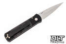 Pro-Tech Godson - Black Handle - Dark Matter Fat Carbon Inlay - Satin Blade