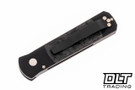 Pro-Tech Godson - Black Handle - Dark Matter Fat Carbon Inlay - Satin Blade