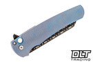 Pro-Tech Malibu Reverse Tanto - Blue Anodized Titanium Handle - Vegas Forge Razorwire Blade