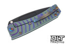 Medford Slim Midi Marauder Drop Point - PVD S90V - BB Cement & Violet Tremors Sculpting - Flamed Hardware & Clip #1