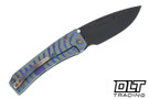 Medford Slim Midi Marauder Drop Point - PVD S90V - BB Cement & Violet Tremors Sculpting - Flamed Hardware & Clip #2