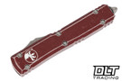 Microtech 122-12DMR Ultratech D/E - Distressed Merlot Red Handle - Stonewashed Blade