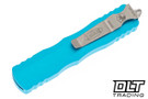 Microtech 225-10TQ Dirac D/E - Turquoise Handle - Stonewashed Blade