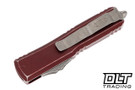 Microtech 231-10DMR UTX-85 S/E - Distressed Merlot Red Handle - Apocalyptic Blade
