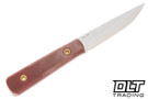 Sliwkosky Santa - Red Linen Micarta - Brown Leather Sheath
