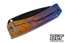 Medford Slim Midi Marauder Drop Point - PVD S90V - Fade Faced Jasmine Fields Sculpting - Flamed Hardware & Clip #1