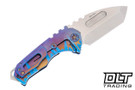 Medford Praetorian Genesis T Tanto - Tumbled S90V - Sculpted Titanium - Dual Finish Clip #2