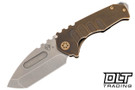 Medford Praetorian Genesis T Tanto - Tumbled S90V - Bronze Titanium - Bronze Hardware & Clip