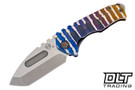 Medford Praetorian Genesis T Tanto - Tumbled S90V - Sculpted Titanium - Dual Finish Clip #10