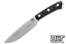 Bark River Fox River II LT 3V Black & Green Linen Micarta - Orange Liners