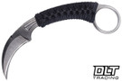 Bastinelli PiKa Karambit Fixed Blade - Stonewashed - Black Cord Wrapped