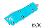 Microtech 238-12TQ Mini Troodon D/E - Turquoise Handle - Stonewashed Blade