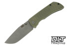 McNees PM Mac 2 3.5" - Shockwave - Matte Green Anodized Titanium - Matte Stonewashed Blade