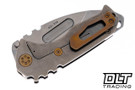 Medford Praetorian Genesis T Drop Point - Tumbled S90V - Tumbled Titanium - Bronze Hardware & Clip
