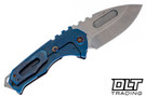 Medford Praetorian Genesis T Drop Point - Tumbled S90V - Flamed & Blue Titanium - Flamed Hardware & Clip #1