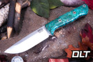 Bark River Bravo 1 Cru-Wear Forest Green & Teal Maple Burl - Mosaic Pins - Rampless