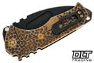 Medford Praetorian T Drop Point - PVD S90V - BB Bronze Dimples Sculpting - Bronze Hardware - PVD Clip #1
