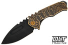 Medford Praetorian T Drop Point - PVD S90V - BB Bronze Dimples Sculpting - Bronze Hardware - PVD Clip #2