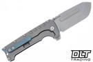 PMP Grizzly D2 - Bead Blasted Titanium - Blue Clip & Back Spacer