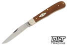Case Barehead Trapper - Single Carbon Steel Clip Point Blade - Natural Canvas Micarta