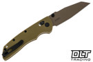 Hogue Deka 3.25" Wharncliffe - MagnaCut FDE Cerakote Blade - OD Green G-10