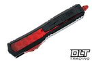 Microtech 206-1BIWRDS Makora D/E - Black Handle - Weathered Red Brute Inlay - Weathered Red Blade - Signature Series