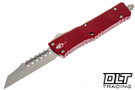 Microtech 219W-10MRS Combat Troodon Wharncliffe - Merlot Red Handle - Stonewashed Blade - Signature Series