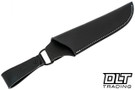 Quercur Dangler Sheath - Black Leather - White Stitching