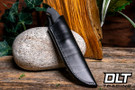 Quercur Dangler Sheath - Black Leather - White Stitching