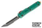 Microtech 123-11BH Ultratech T/E Bounty Hunter - Green Handle - Apocalyptic Blade