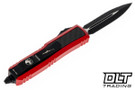 Microtech 126-3RDCFIS Daytona D/E - Red Handle - Carbon Fiber Inlay - Black Blade - Signature Series