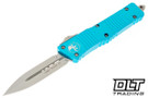 Microtech 142-10TQ Combat Troodon D/E - Turquoise Handle - Stonewashed Blade