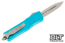 Microtech 142-10TQ Combat Troodon D/E - Turquoise Handle - Stonewashed Blade