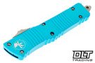 Microtech 142-10TQ Combat Troodon D/E - Turquoise Handle - Stonewashed Blade
