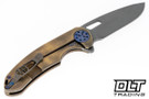 Curtiss F3 Large Flipper - Slicer MagnaCut - Bronze & Purple Titanium - Purple Accents