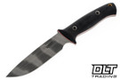 Vehement K2 Black Micarta - Red Liners - OG Tigerstripe Blade - Black Leather - White Stitching