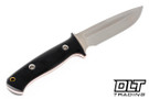 Vehement K2 Gloss Double Black Micarta - Red Liners - Satin Blade - Black Leather - White Stitching