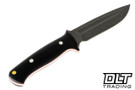 Vehement K2 Satin Double Black Micarta - Red Liners - Mosaic Pins - Black Wash Blade - Black Leather - Red Stitching