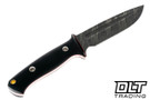 Vehement K2 Satin Double Black Micarta - Red Liners - Tigerlypse Blade - Black Leather - White Stitching