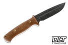 Vehement K2 Satin Natural Micarta - Black Liners - Mosaic Pins - Black Wash Blade - Black Leather - Natural Stitching