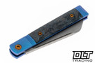 Jack Wolf Feelgood Jack - Blue Dark Matter Fat Carbon - Blasted & Tumble Blue Anodized Bolster & Liner - Bronze Anodized Hardware