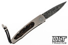William Henry B10 Lancet - Black Palm - Chad Nichols Intrepid Damascus - Black Onyx Thumb Stud & Button Lock