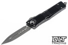 Microtech 142-10DBK Combat Troodon D/E - Distressed Black Handle - Apocalyptic Blade