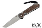 Chris Reeve Small Sebenza 31 - Tanto - Glass Bead Blasted - Natural Canvas Micarta Inlay