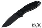 Kershaw Blur 1670 with black Cerakote MagnaCut drop point blade and black aluminum handle with Trac-Tec inserts.