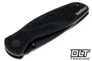 Kershaw Blur 1670 with black Cerakote MagnaCut drop point blade and black aluminum handle with Trac-Tec inserts.