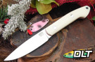 Bark River Bird & Trout CPM-154 Ivory G-10 - Cherry Red Liners