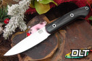 Bark River Bird & Trout CPM-154 Black Canvas Micarta - Red Liners - Hollow Pins