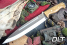 Bark River Knives Pig Sticker CPM-154 Natural Canvas Micarta - Brass Pins, large fixed blade knife. 