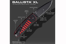 Hogue Ballista XL - Tanto S30V - Partially Serrated Black Cerakote - Red & Black ChromaCut G-10